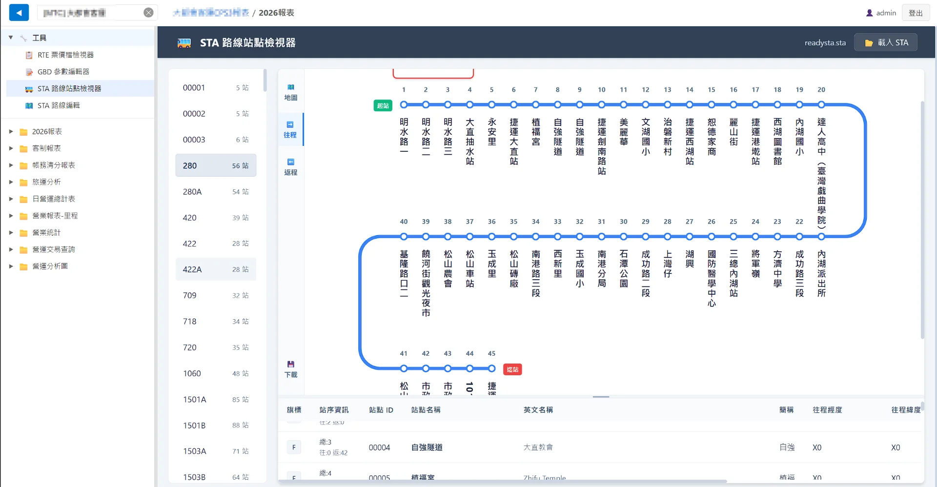 STA 路線站點檢視器
